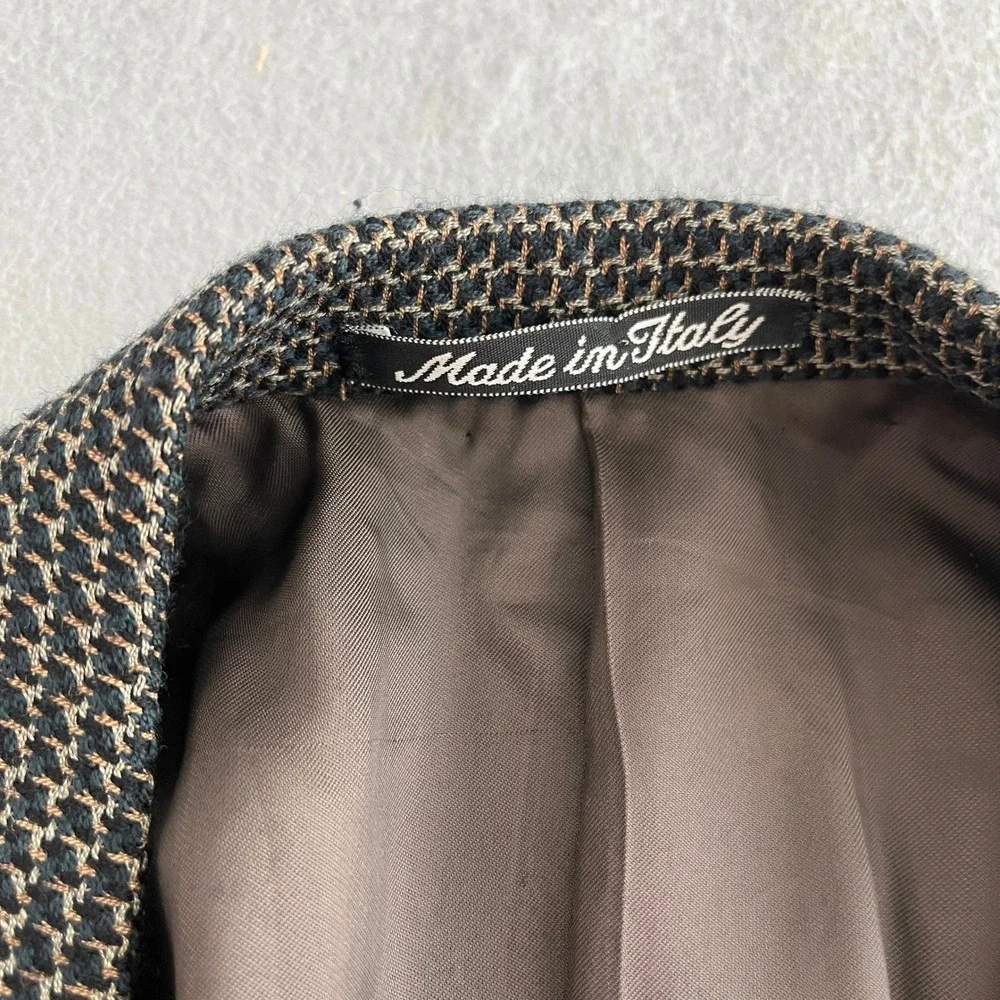 Canali Made In Italy Mens Blazer Brown Patterned Sport Coat Jacket 52R 100% Wool - Picture 7 of 11